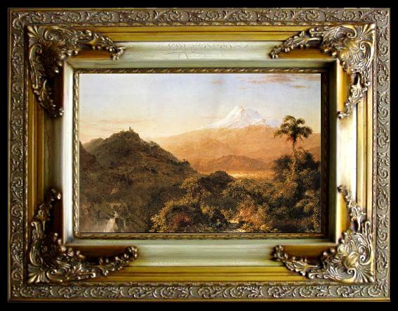 framed  Frederick Edwin Church Sudamerikanische Landschaft, Ta051